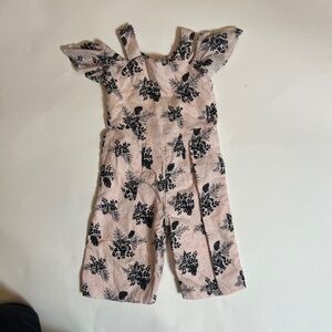 Janie and Jack Pink and Black Jumper Romper 24m